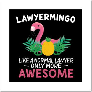 Lawyer Flamingo Lover Gradution Birthday Gift Posters and Art